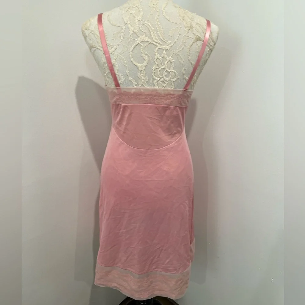 Vintage 60s 70s Blush Pink Lace‎ Trimmed Slip Sz. S - Picture 6 of 12